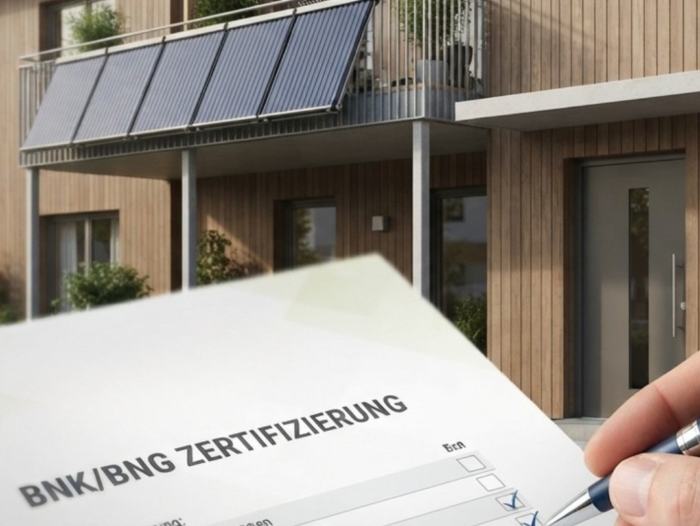 Ein Wohngebäude wird, entsprechend der Anforderungen der BNK/BNG Zertifizierung, ausgezeichnet