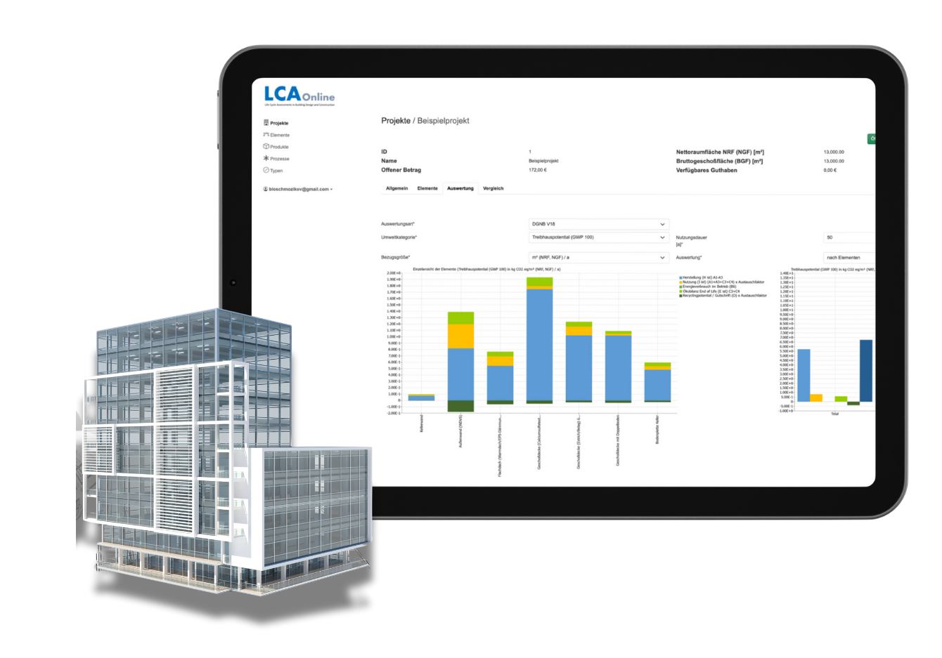 Das Tool LCA Online für die Erstellung von Ökobilanzierungen