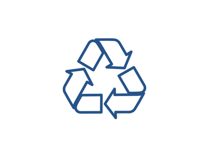 Recyclingsybol-Kreislauf der Nachhaltigkeitsklasse KfW
